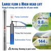 VEVOR Tiefbrunnen-Tauchpumpe, 2200 W, 230 V, 9,8 m³/h Durchfluss, 144 m Förderhöhe, mit 19,4 m Kabel und externer Steuerbox, Edelstahl-Wasserpumpen für industrielle Bewässerung und den Heimgebrauch, IP68 wasserdicht – Bild 3
