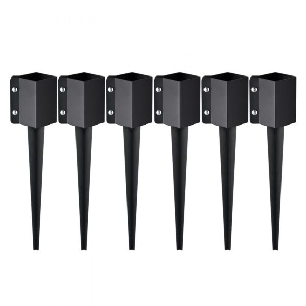 VEVOR Erdspieß für Zaunpfosten, 6er-Pack, 113 x 113 x 610 mm Außendurchmesser (Innendurchmesser 8,9 x 8,9 cm), Metall, schwarz pulverbeschichtet, Erdspieß für Briefkästen, Terrassen, Gartengeländer VEVOR Erdspieß für Zaunpfosten, 6er-Pack, 113 x 113 x 610 mm Außendurchmesser (Innendurchmesser 8,9 x 8,9 cm), Metall, schwarz pulverbeschichtet, Erdspieß für Briefkästen, Terrassen, Gartengeländer
