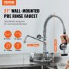 VEVOR Kommerzieller Wasserhahn mit Vorspülbrause, Küchenarmatur 53 cm Höhe, 30,5 cm Schwenkauslauf, Küchenspülenarmatur zur Wandmontage, Gerät aus Messing mit ausziehbarer Brause, für 1/2/3-Fach-Spüle – Bild 2
