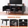 VEVOR Rattan-TV-Ständer, Fernsehschrank Boho-TV-Schrank für 140 cm Fernseher, Retro-TV-Ständer, Rattan-TV-Konsole mit verstellbaren Regalen & 2 Türen, für Wohnzimmer, Medienraum, Schwarz – Bild 5