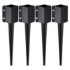 VEVOR Erdspieß für Zaunpfosten, 4er-Pack, 610 x 89 x 89 mm Außendurchmesser (Innendurchmesser 8,9 x 8,9 cm), Metall, schwarz pulverbeschichtet, Erdspieß für Briefkästen, Terrassen, Gartengeländer VEVOR Erdspieß für Zaunpfosten, 4er-Pack, 610 x 89 x 89 mm Außendurchmesser (Innendurchmesser 8,9 x 8,9 cm), Metall, schwarz pulverbeschichtet, Erdspieß für Briefkästen, Terrassen, Gartengeländer