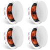 VEVOR 4er-Set ca. 20 cm Deckenlautsprecher, 100 W, Decken- und Wandeinbaulautsprechersystem mit 8 Ω Impedanz 89 dB Empfindlichkeit, für Zuhause, Küche, Wohnzimmer, Schlafzimmer oder überdachte Verande