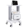 VEVOR Laborwagen mit 2 Ebenen, Laborwagen mit 1 Schublade und 1 oberem Tablett, mobiler medizinischer Wagen aus ABS-Material, Laborrollwagen mit 4 leisen Rädern für Labor, Klinik, Krankenhaus, Salon, weiß