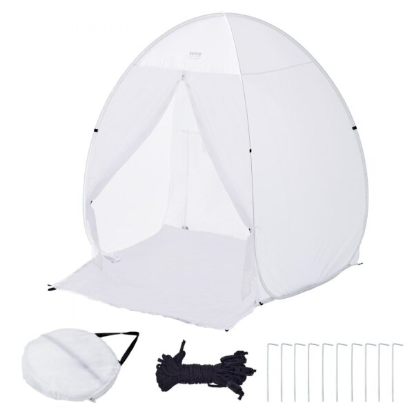 VEVOR Sprühfarben-Unterstand, 60 x 60 x 70 Zoll, tragbares Pop-Up-Sprühfarbenzelt mit integriertem Boden, Abluftfenster und Aufbewahrungstasche, faltbare Lackierkabine für Möbel, DIY-Hobby-Werkzeug-Malstation