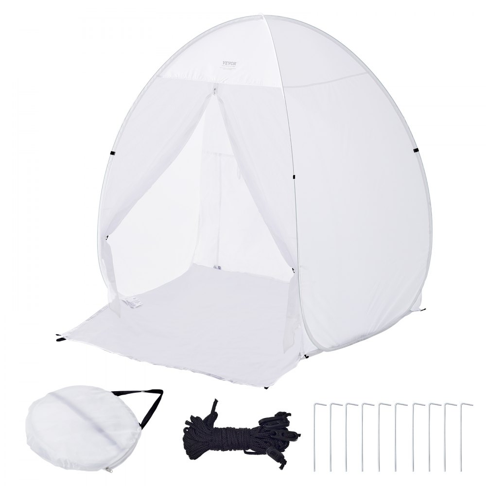 VEVOR Sprühfarben-Unterstand, 60 x 60 x 70 Zoll, tragbares Pop-Up-Sprühfarbenzelt mit integriertem Boden, Abluftfenster und Aufbewahrungstasche, faltbare Lackierkabine für Möbel, DIY-Hobby-Werkzeug-Malstation