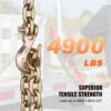 VEVOR G80 Transport-Binderkette, 5/16 Zoll x 10,3 Fuß, 2er-Pack Abschleppkette mit Gabelkopf-Greifhaken, 4900 lbs sichere Arbeitslast, Hochleistungs-Forstkette für den Transport von Abschlepp-LKW-Bindeausrüstung – Bild 5 VEVOR G80 Transport-Binderkette, 5/16 Zoll x 10,3 Fuß, 2er-Pack Abschleppkette mit Gabelkopf-Greifhaken, 4900 lbs sichere Arbeitslast, Hochleistungs-Forstkette für den Transport von Abschlepp-LKW-Bindeausrüstung – Bild 5