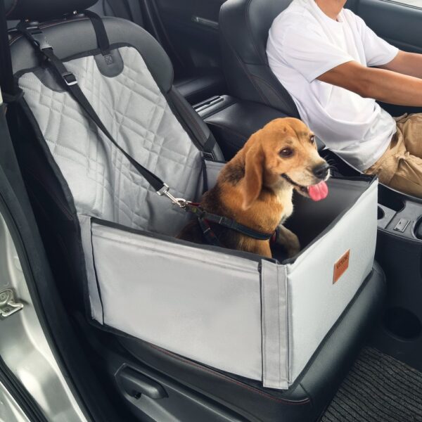 VEVOR Hundeautositz, Hundesitzerhöhung fürs Auto mit Stützrahmen, Haustierautositz mit ansteckbarer Sicherheitsleine, Baumwollfüllung, Hundeautobett für kleine Hunde bis 26 lbs, Grau VEVOR Hundeautositz, Hundesitzerhöhung fürs Auto mit Stützrahmen, Haustierautositz mit ansteckbarer Sicherheitsleine, Baumwollfüllung, Hundeautobett für kleine Hunde bis 26 lbs, Grau