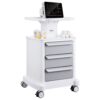 VEVOR Laborwagen mit 4 Ebenen, Laborwagen mit 3 Schubladen und 1 oberen Ablage, mobiler medizinischer Wagen aus ABS-Material, Laborrollwagen mit 4 leisen Rädern für Labor, Klinik, Krankenhaus, Salon, weiß