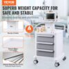 VEVOR Laborwagen mit 4 Ebenen, Laborwagen mit 3 Schubladen und 1 oberen Ablage, mobiler medizinischer Wagen aus ABS-Material, Laborrollwagen mit 4 leisen Rädern für Labor, Klinik, Krankenhaus, Salon, weiß – Bild 2