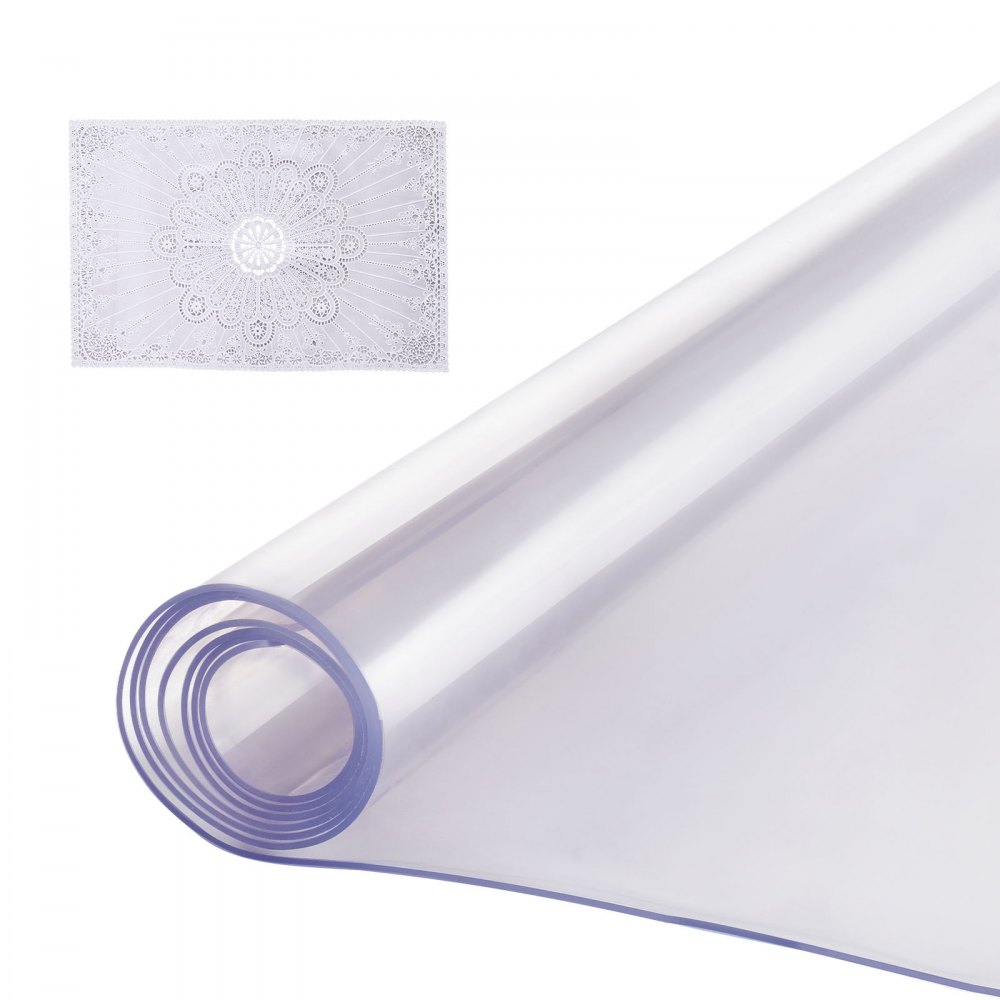 VEVOR Kunststoff-Tischdecke, 40 x 80 Zoll, 2,0 mm dick, transparenter Tischschutz, rechteckige PVC-Schreibtischunterlage, wasserdichte und leicht zu reinigende Schreibtischunterlage, Tischdecke, für Büro, Kommode, Esszimmertisch, Nachttisch