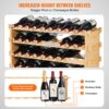 VEVOR Weinregal stapelbar 36 Flaschen, stabiles Flaschenregal, 4-stufiges Lagerregal aus massivem Bambusholz, freistehendes Weinregal, wackelfreie Regale für Küche, Bar und Keller (natürliche Farbe) – Bild 3
