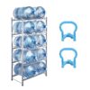 VEVOR Wasserkrughalter mit 5 Ebenen, 5-Gallonen-Wasserflaschenhalter, zweireihiges Wasserflaschenregal für 10 Flaschen, robustes Wasserkrugregal für Küche, Büro, Wohnzimmer, Silbergrau