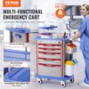 VEVOR Laborwagen Laborhilfswagen 5-stöckig, mobiler medizinischer Wagen aus PP-Material, mit 4 leisen Rädern & 5 Schubladen, Laborrollwagen Salonwagen für Labor, Klinik, Krankenhaus, Salon, Blau – Bild 2