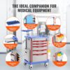 VEVOR Laborwagen Laborhilfswagen 5-stöckig, mobiler medizinischer Wagen aus PP-Material, mit 4 leisen Rädern & 5 Schubladen, Laborrollwagen Salonwagen für Labor, Klinik, Krankenhaus, Salon, Blau – Bild 4