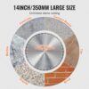 VEVOR 3 Stk. Diamantsägeblatt Betonsägeblatt 35 cm für Nass- oder Trockenarbeiten, 12 mm Diamantsegmentsägeblatt mit flachen Zähnen, Mittellochdurchmesser 25,4 mm, für Beton, Zementplatten, Fliesen – Bild 5