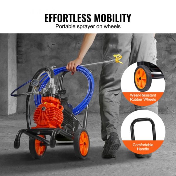 VEVOR Airless-Farbspritzgerät mit Membran, 900 W effizientes Airless-Farbspritzgerät mit Wagen, 1800 psi Airless-Farbspritzgerät, mit Verlängerungsstang, 1,8 L/min Hochdruck Airless Farbsprühsystem – Bild 5 VEVOR Airless-Farbspritzgerät mit Membran, 900 W effizientes Airless-Farbspritzgerät mit Wagen, 1800 psi Airless-Farbspritzgerät, mit Verlängerungsstang, 1,8 L/min Hochdruck Airless Farbsprühsystem – Bild 5