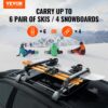 VEVOR Ski- und Snowboard-Dachträger, 31,7 Zoll Universal-Skiträger für Autodächer, passend für die meisten Querträger, für den Transport von bis zu 6 Paar Ski oder 4 Snowboards, Aluminium-Snowboard-Skiträger mit Schloss und Gummipolsterung – Bild 2