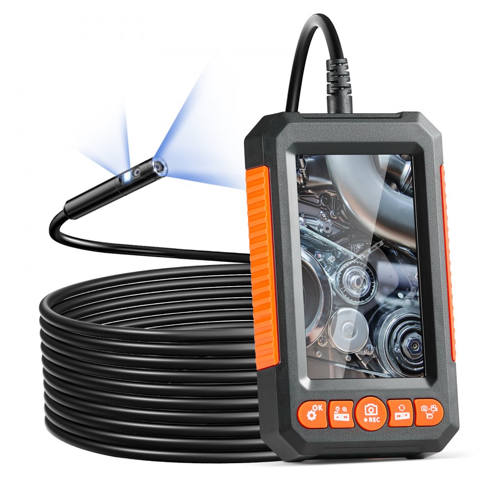 VEVOR Kanalkamera Endoskopkamera Inspektionskamera 1080P Rohrkamera 5m Kabel 4,3" Display