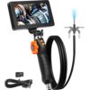 VEVOR Gelenk-Endoskopkamera mit Licht, Zweiwege-Gelenk-Endoskop-Inspektionskamera mit 6,4 mm kleinem Objektiv, 5 Zoll IPS 1080P HD-Bildschirm, 8-facher Zoom, 8 LED-Lichtkamera für Auto, Sanitär (4,9 Fuß)