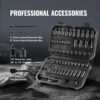 VEVOR Schlagsteckschlüsselsatz 6,35 mm, 55-teiliger tiefer und flacher Steckschlüsselsatz SAE 5/32-9/16 Zoll und metrisch 4-15 mm, für Autoreparaturen, leicht lesbare Größenmarkierungen – Bild 4