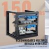 VEVOR 9U-Rack zur Wandmontage, 150 lbs/68,04 kg maximale Tragkraft, Server-Netzwerk-Rack mit offenem Rahmen und Käfigmutternschrauben, Karbonstahl 20,9 x 17,7 x 20,5 Zoll für 19 Zoll/482,6 mm AV- und Server-IT-Geräte, schwarz – Bild 3