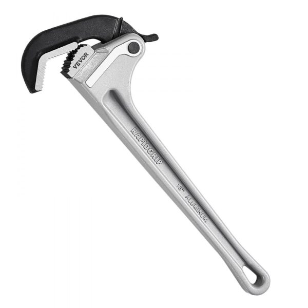VEVOR Rohrzange, 18 Zoll gerade Aluminium-Rohrzange, automatische Backeneinstellung, verstellbarer Sanitärschlüssel, leicht zu tragen, ergonomischer Griff, aufhängbares Design, für Wasserleitungen, Autoreparaturen