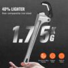 VEVOR Rohrzange, 18 Zoll gerade Aluminium-Rohrzange, automatische Backeneinstellung, verstellbarer Sanitärschlüssel, leicht zu tragen, ergonomischer Griff, aufhängbares Design, für Wasserleitungen, Autoreparaturen – Bild 3