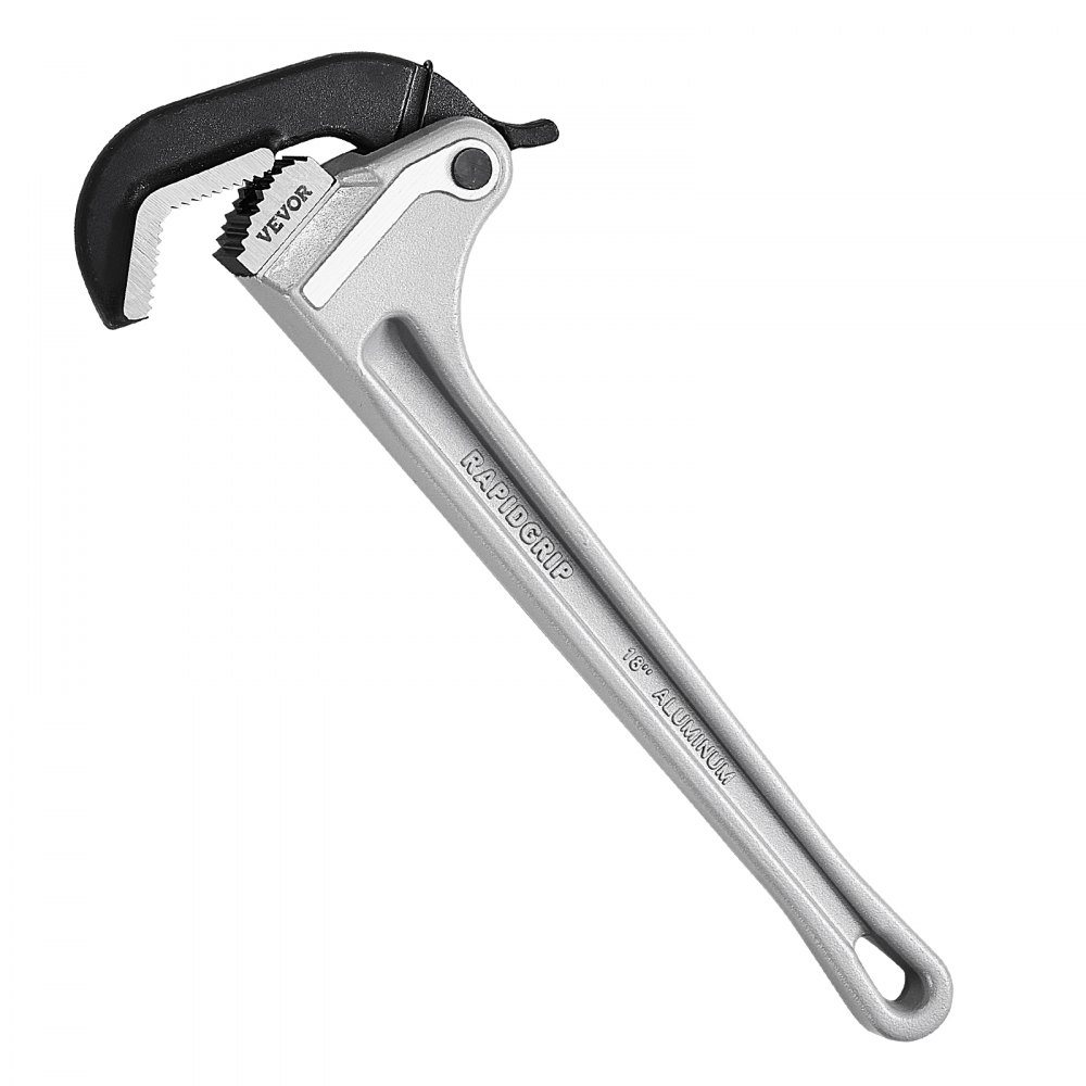 VEVOR Rohrzange, 18 Zoll gerade Aluminium-Rohrzange, automatische Backeneinstellung, verstellbarer Sanitärschlüssel, leicht zu tragen, ergonomischer Griff, aufhängbares Design, für Wasserleitungen, Autoreparaturen