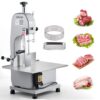 VEVOR Kommerzielle elektrische Fleischbandsäge Knochenschneidemaschine, 650 W Tisch-Knochensäge, 315 x 460 mm Werkbank, Gefrierfleischschneider für Schweinefleisch Rindfleisch Silber