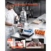 VEVOR Kommerzielle elektrische Fleischbandsäge Knochenschneidemaschine, 650 W Tisch-Knochensäge, 315 x 460 mm Werkbank, Gefrierfleischschneider für Schweinefleisch Rindfleisch Silber – Bild 2