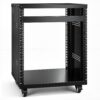 VEVOR 12U AV-Rack-Ständer, 500 lbs Kapazität, Netzwerk-Stereo-Aufnahmestudio-Rack mit feststellbaren Lenkrollen, runden und quadratischen Löchern, speziellen Belüftungsöffnungen für die Montage von 19-Zoll-Audio-, Video-, Musik- und IT-Geräten