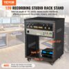 VEVOR 12U AV-Rack-Ständer, 500 lbs Kapazität, Netzwerk-Stereo-Aufnahmestudio-Rack mit feststellbaren Lenkrollen, runden und quadratischen Löchern, speziellen Belüftungsöffnungen für die Montage von 19-Zoll-Audio-, Video-, Musik- und IT-Geräten – Bild 2