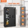 VEVOR 3-stufiger Waffentresor Wandtresor Safe, 3 herausnehmbaren Regalen 6 Schlüsselhaltern LED-Licht Vibrationsalarm, Tastenfeld und Schlüssel, für Langwaffe Pässe Schmuck Bargeld wichtige Dokumente – Bild 2