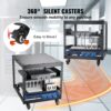 VEVOR 9U Server-Rack mit offenem Rahmen, 23 bis 40 Zoll einstellbare Tiefe, freistehend oder zur Wandmontage, Netzwerk-Server-Rack mit 360°-Rollen, robuste 4-Pfosten-Halterung für alle Ihre Netzwerk-IT-Geräte, AV-Ausrüstung und Router – Bild 5