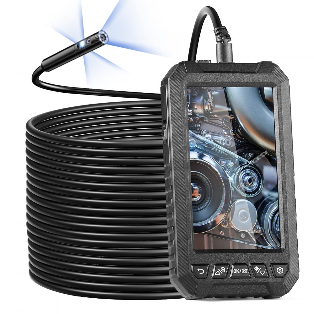 VEVOR Endoskopkamera Inspektionskamera 1080P Rohrkamera 15m Kabel 12,7 cm Display