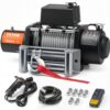 VEVOR Elektrische Seilwinde, 18.000 lb, 12 V DC LKW-Winde mit Φ7/16 Zoll x 85 Fuß Stahlkabel-Rollenführung, kabellose und kabelgebundene Fernbedienung, IP55 wasserdicht zum Abschleppen von Geländewagen, Jeeps, LKWs, Anhängern und Booten