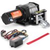 VEVOR Elektrische Seilwinde, 3000 lb Zugkraft, 12 V DC für ATV/UTV, mit Φ3/16 Zoll x 39 Fuß Stahlkabel, Rollenseilführung, Kabelfernbedienung, IP55 Wasserbeständigkeit, Ideal für UTV ATV Offroad-Bergung VEVOR Elektrische Seilwinde, 3000 lb Zugkraft, 12 V DC für ATV/UTV, mit Φ3/16 Zoll x 39 Fuß Stahlkabel, Rollenseilführung, Kabelfernbedienung, IP55 Wasserbeständigkeit, Ideal für UTV ATV Offroad-Bergung