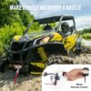 VEVOR Elektrische Seilwinde, 3500 lb Seilzugkapazität, 12 V DC ATV/UTV-Winde mit Φ3/16 Zoll x 39 Fuß 12 Strängen Synthetikseil, Aluminium-Seilführung, kabelgebundene Fernbedienung, IP55 wasserdicht zum Schleppen von UTV, ATV, Boot – Bild 5 VEVOR Elektrische Seilwinde, 3500 lb Seilzugkapazität, 12 V DC ATV/UTV-Winde mit Φ3/16 Zoll x 39 Fuß 12 Strängen Synthetikseil, Aluminium-Seilführung, kabelgebundene Fernbedienung, IP55 wasserdicht zum Schleppen von UTV, ATV, Boot – Bild 5