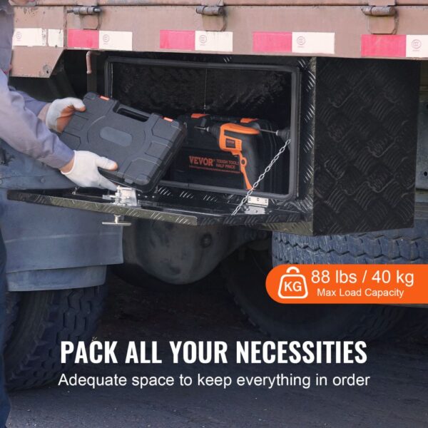 VEVOR Truckbox Werkzeugbox, Unterboden-Anhängerbox, Werkzeugkasten 914 x 432 x 457 mm Pickup-Aufbewahrungsbox, Aluminiumlegierung, 40 kg belastbarer Werkzeugkasten, abschließbare Aufbewahrungsbox – Bild 3