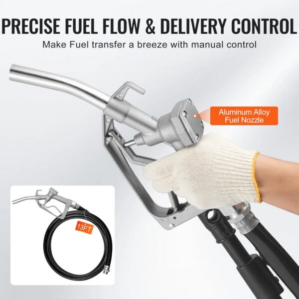VEVOR Dieselpumpe, 12 V DC, 5 GPM, 1/7 PS, Heizölpumpe mit automatischer Abschaltung der Pistole, Umfüllpumpe, langer Einlass- und Auslassschlauch für Benzin, Diesel, Kerosin, Methanol-Mischungen – Bild 5 VEVOR Dieselpumpe, 12 V DC, 5 GPM, 1/7 PS, Heizölpumpe mit automatischer Abschaltung der Pistole, Umfüllpumpe, langer Einlass- und Auslassschlauch für Benzin, Diesel, Kerosin, Methanol-Mischungen – Bild 5
