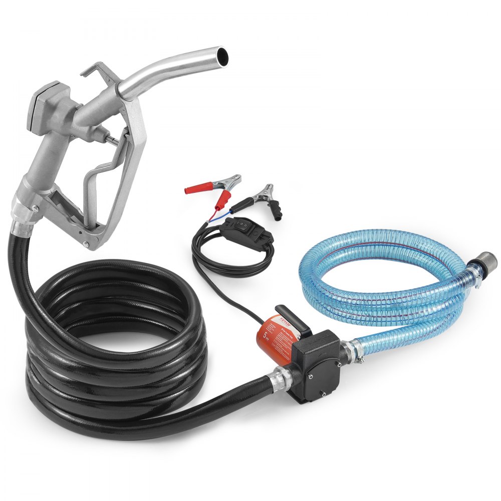 VEVOR Dieselpumpe, 12 V DC, 5 GPM, 1/7 PS, Heizölpumpe mit automatischer Abschaltung der Pistole, Umfüllpumpe, langer Einlass- und Auslassschlauch für Benzin, Diesel, Kerosin, Methanol-Mischungen
