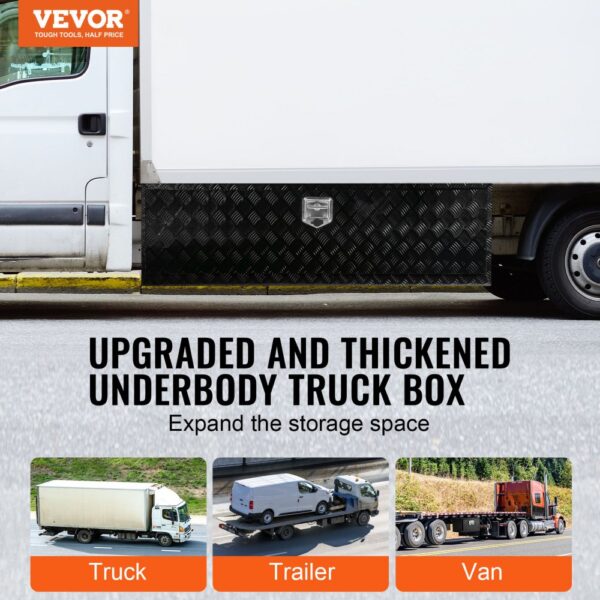VEVOR Truckbox Werkzeugbox, Unterboden-Anhängerbox, Werkzeugkasten 1524 x 432 x 457 mm Pickup-Aufbewahrungsbox, Aluminiumlegierung, 50 kg belastbarer Werkzeugkasten, abschließbare Aufbewahrungsbox – Bild 2
