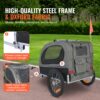 VEVOR Hundeanhänger 40 kg Fahrradanhänger Kohlenstoffstahl + 600D Oxford-Gewebe + PP faltbar 1440 x 720 x 779 mm als Anhänger Gefaltete Größe 760 x 560 x 195 mm Schwarz&Grau – Bild 3