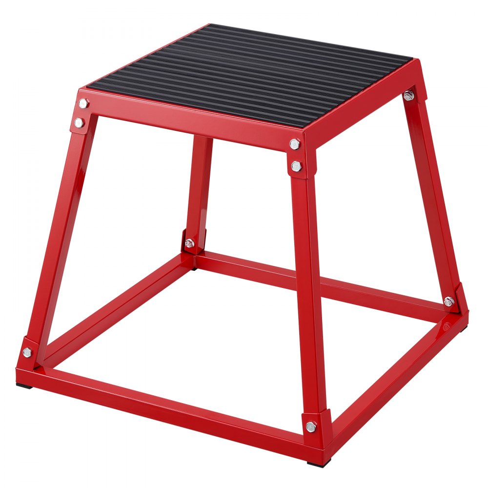 VEVOR Plyometrische Sprungbox, 458 mm Plyo-Box, Plyometrische Plattform Plyobox Rot, Rutschfeste Fitness-Übungs-Step-Up-Box für Heimtraining, Konditions-Krafttraining, Gesäß, Oberschenkel Trainieren