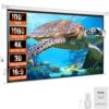 VEVOR motorisierte Projektor-Leinwand, 100 Zoll 16:9 4K 1080 HD elektrische Projektor-Leinwand, automatische Projektionswand mit Fernbedienung, Wandmontage-Filmleinwand für Familien-Heimbüro-Theater