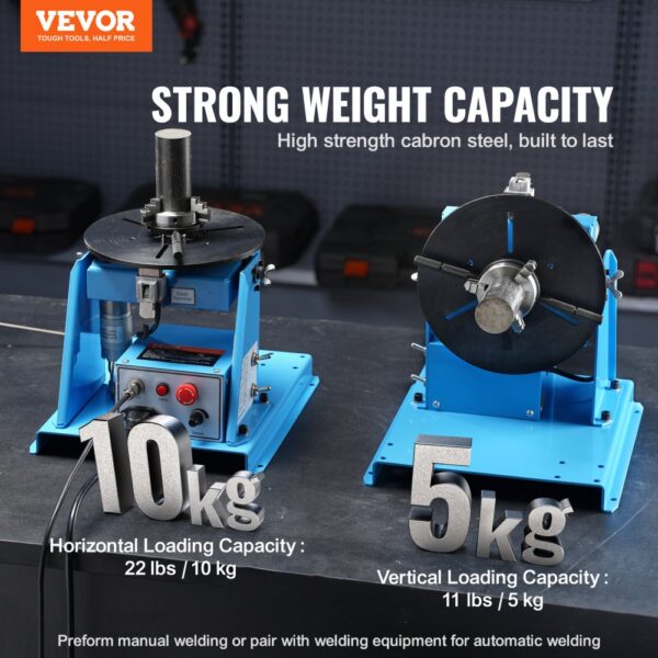 VEVOR Schweißdrehtisch 20 W Schweißpositionierer 1-12 U/min Manipulator 10 kg(Horizontal)/5 kg(vertikal) Drehtisch 0–90° Neigungswinkel K01-63 Dreibackenfutter zum Schneiden, Schleifen, Montieren – Bild 2 VEVOR Schweißdrehtisch 20 W Schweißpositionierer 1-12 U/min Manipulator 10 kg(Horizontal)/5 kg(vertikal) Drehtisch 0–90° Neigungswinkel K01-63 Dreibackenfutter zum Schneiden, Schleifen, Montieren – Bild 2