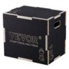 VEVOR 3-in-1-Plyometrische Sprungbox 16/14/12-Zoll-Plyobox, Sprungkasten Sprungkiste 204 kg Tragfähigkeit, Fitnessübungs-Step-Up-Box für Heimtraining, Sprungkrafttraining Schwarz Einstellbare Höhe