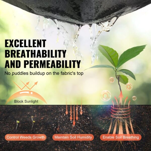 VEVOR Unkrautvlies 1,8 x 15,2 m Gartenvlies 271 g/㎡ Unkrautschutz Bodengewebe Vlies Zugfestigkeit 160 N (in Längsrichtung) 170 N (in der Breite) Unkrautgewebe Unkrautflies Unkrautfolie Beetvlies – Bild 3 VEVOR Unkrautvlies 1,8 x 15,2 m Gartenvlies 271 g/㎡ Unkrautschutz Bodengewebe Vlies Zugfestigkeit 160 N (in Längsrichtung) 170 N (in der Breite) Unkrautgewebe Unkrautflies Unkrautfolie Beetvlies – Bild 3