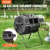 VEVOR Tumbling-Komposterbin Komposter Tumbler 162,7 L, Trommelkomposter Drehbar Doppelraum Tumbling Komposter 735 x 625 x 955 mm, 50 kg Belastbarer Garten Kompostbehälter inkl. Handschuhe – Bild 2 VEVOR Tumbling-Komposterbin Komposter Tumbler 162,7 L, Trommelkomposter Drehbar Doppelraum Tumbling Komposter 735 x 625 x 955 mm, 50 kg Belastbarer Garten Kompostbehälter inkl. Handschuhe – Bild 2