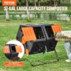VEVOR Tumbling-Komposterbin Komposter Tumbler 140 L, Trommelkomposter Drehbar Doppelraum Tumbling Komposter 785 x 605 x 795 mm, 40 kg Belastbarer Garten Kompostbehälter inkl. Handschuhe – Bild 2